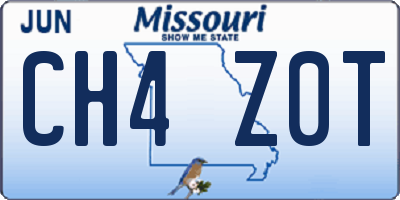 MO license plate CH4Z0T