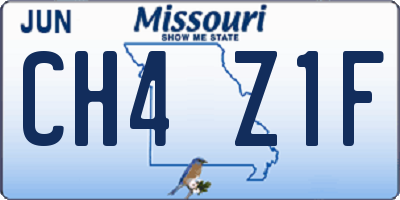 MO license plate CH4Z1F