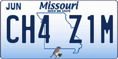 MO license plate CH4Z1M