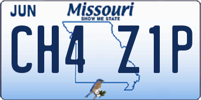 MO license plate CH4Z1P