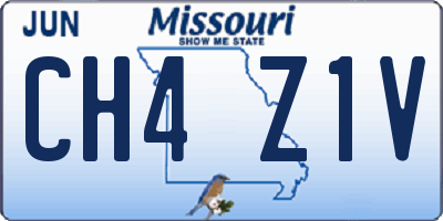 MO license plate CH4Z1V