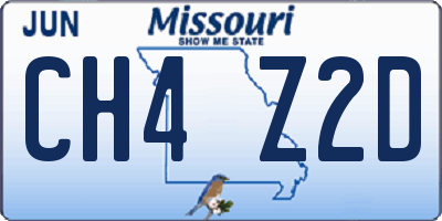 MO license plate CH4Z2D