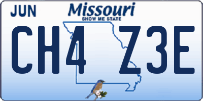 MO license plate CH4Z3E