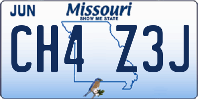 MO license plate CH4Z3J