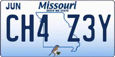 MO license plate CH4Z3Y