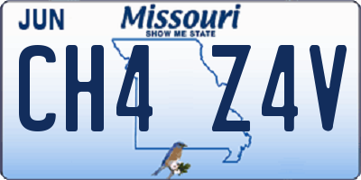 MO license plate CH4Z4V