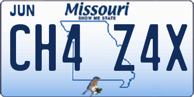 MO license plate CH4Z4X