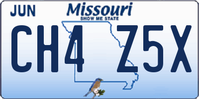 MO license plate CH4Z5X