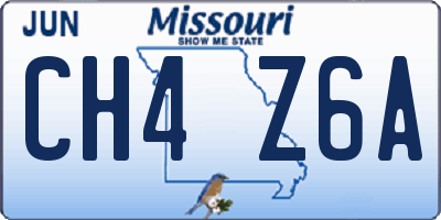 MO license plate CH4Z6A