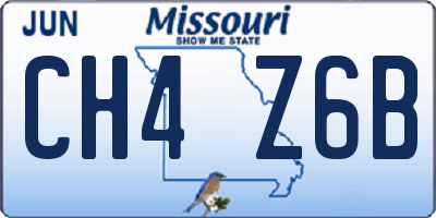 MO license plate CH4Z6B