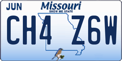 MO license plate CH4Z6W