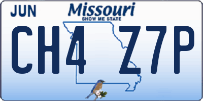 MO license plate CH4Z7P