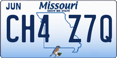 MO license plate CH4Z7Q