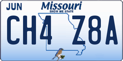 MO license plate CH4Z8A