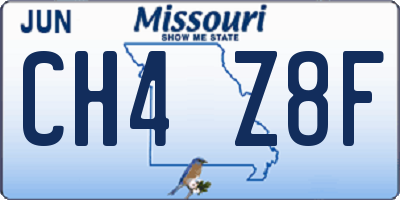 MO license plate CH4Z8F