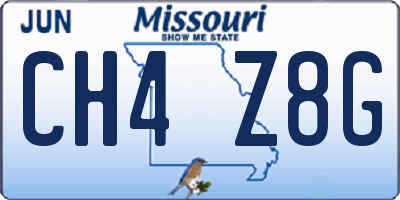 MO license plate CH4Z8G