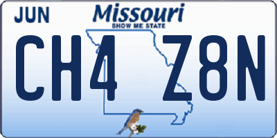 MO license plate CH4Z8N