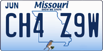 MO license plate CH4Z9W