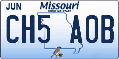 MO license plate CH5A0B