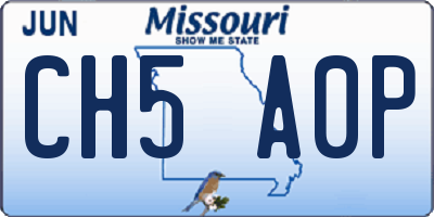 MO license plate CH5A0P