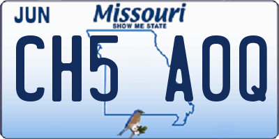 MO license plate CH5A0Q