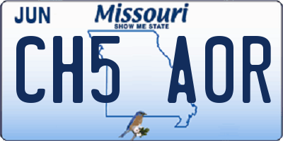 MO license plate CH5A0R