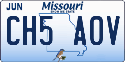 MO license plate CH5A0V