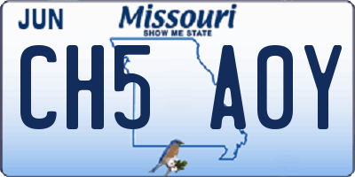 MO license plate CH5A0Y