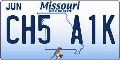 MO license plate CH5A1K