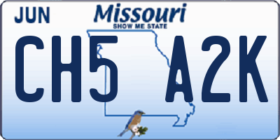 MO license plate CH5A2K