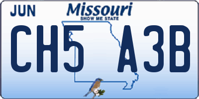 MO license plate CH5A3B