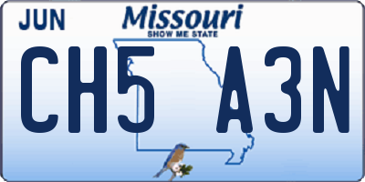 MO license plate CH5A3N