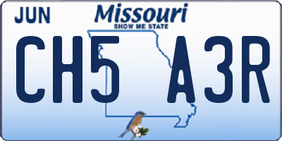 MO license plate CH5A3R