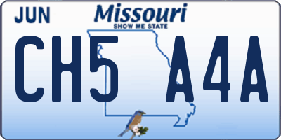 MO license plate CH5A4A