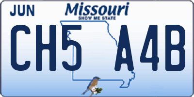 MO license plate CH5A4B
