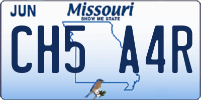 MO license plate CH5A4R