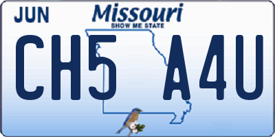 MO license plate CH5A4U