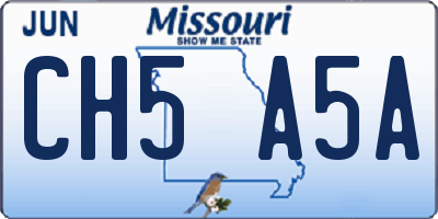 MO license plate CH5A5A