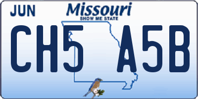 MO license plate CH5A5B