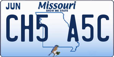 MO license plate CH5A5C