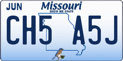 MO license plate CH5A5J