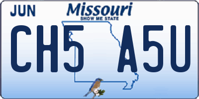 MO license plate CH5A5U