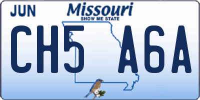 MO license plate CH5A6A