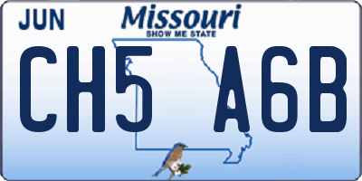 MO license plate CH5A6B