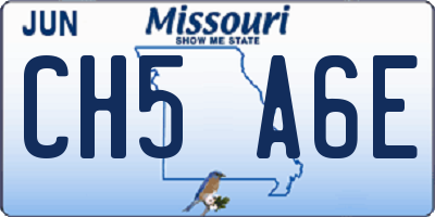 MO license plate CH5A6E