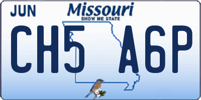 MO license plate CH5A6P
