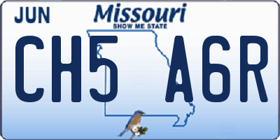 MO license plate CH5A6R