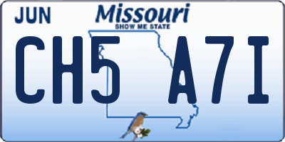 MO license plate CH5A7I