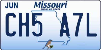MO license plate CH5A7L