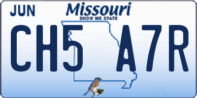 MO license plate CH5A7R
